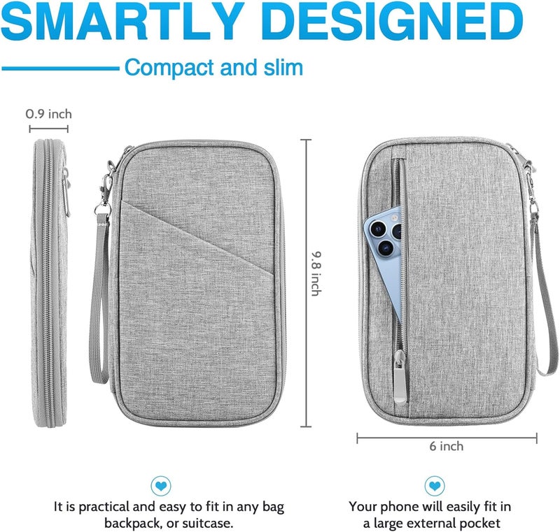 TOPBAG Passport Holder Family, Women Rfid Blocking Passport Wallet, Travel Essentials Premium Wallets, Waterproof Passport Holders Bag for Men Traveling, Travel Document Organizer Credit Cards Case - Image 2